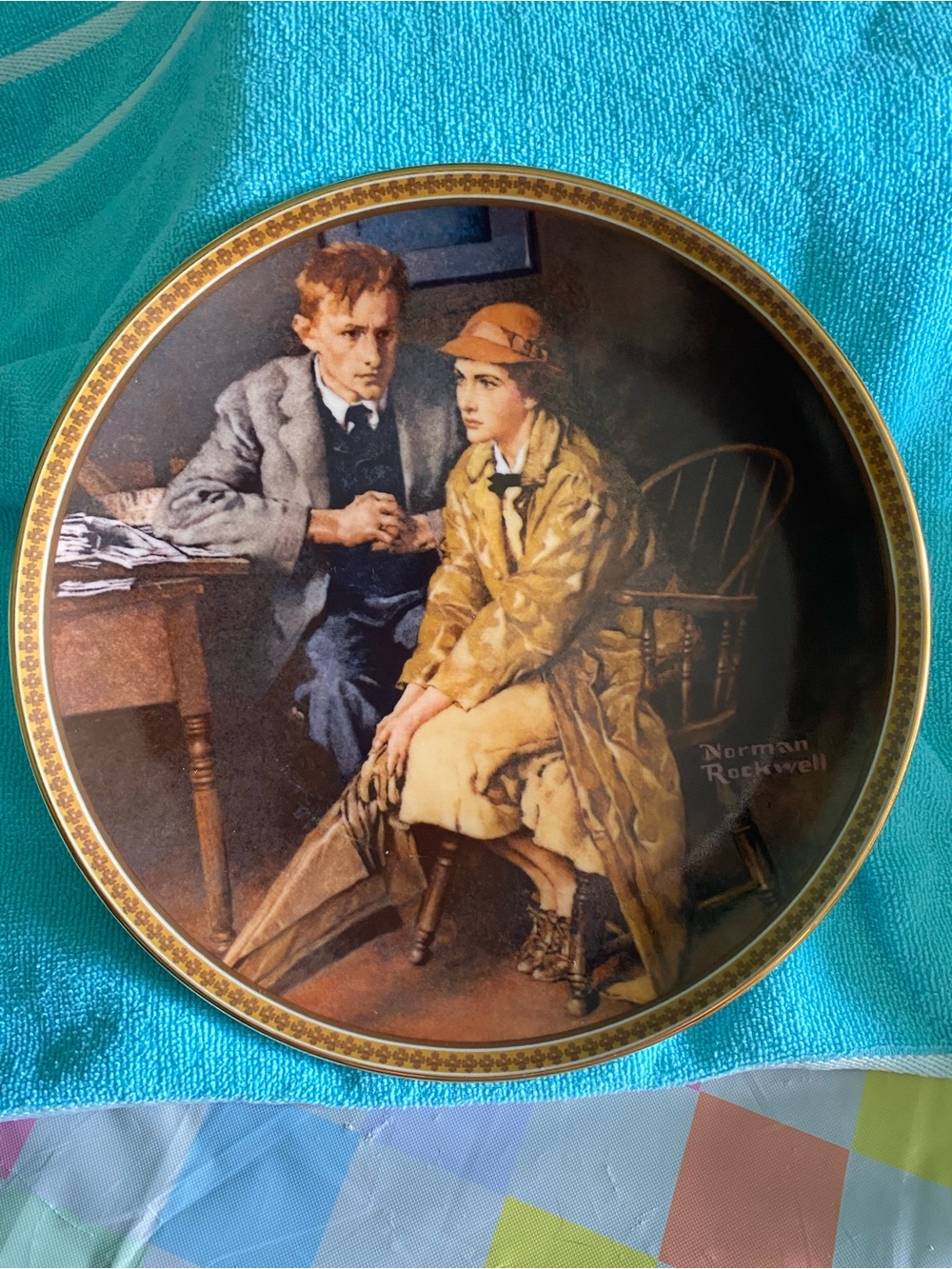 Norman Rockwell Confiding in the Den Limited Ed.  Plate 11th in Women’s Series
